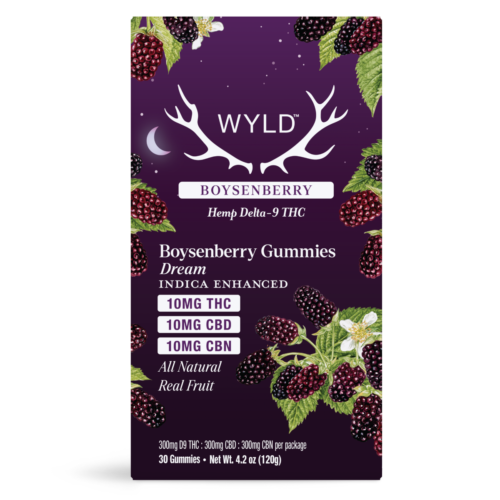 WYLD Boysenberry Indica 1:1:1 THC:CBD:CBN Gummies — 30 gummies