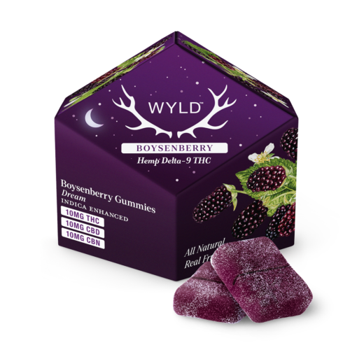 WYLD Boysenberry Indica 1:1:1 THC:CBD:CBN Gummies — 10 gummies