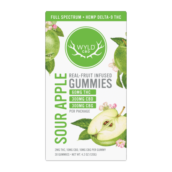 WYLD Sour Apple THC + CBD + CBG Gummies — Package count requires UPC review